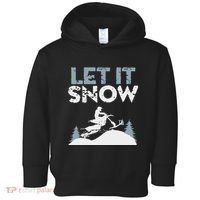 Snowbike Let It Snow Winter Mountain Adventure Toddler Hoodie thumb 0