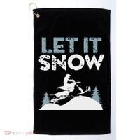 Snowbike Let It Snow Winter Mountain Adventure Golf Towel thumb 0