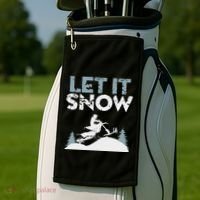 Snowbike Let It Snow Winter Mountain Adventure Golf Towel thumb 2