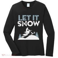 Snowbike Let It Snow Winter Mountain Adventure Women's Long Sleeve Shirt thumb 0