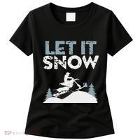 Snowbike Let It Snow Winter Mountain Adventure Women's T-Shirt thumb 0