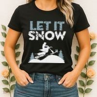 Snowbike Let It Snow Winter Mountain Adventure Women's T-Shirt thumb 2