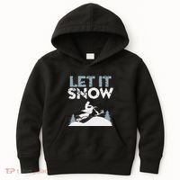 Snowbike Let It Snow Winter Mountain Adventure Kids Hoodie thumb 0