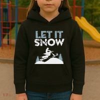 Snowbike Let It Snow Winter Mountain Adventure Kids Hoodie thumb 3