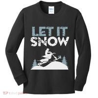 Snowbike Let It Snow Winter Mountain Adventure Kids Long Sleeve Shirt thumb 0