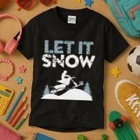 Snowbike Let It Snow Winter Mountain Adventure Kids T-Shirt thumb 3