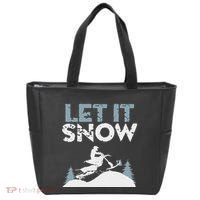 Snowbike Let It Snow Winter Mountain Adventure Tote Bag thumb 0