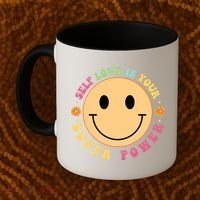 Self Love Is Your Super Power Smile Face Coffee Mug thumb 2