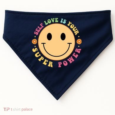 Self Love Is Your Super Power Smile Face USA-Made Doggie Bandana
