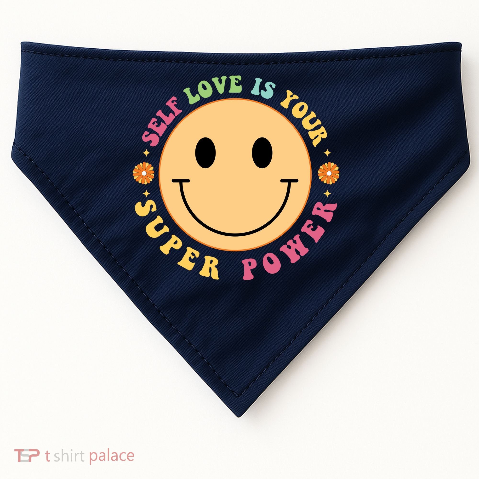 Self Love Is Your Super Power Smile Face USA-Made Doggie Bandana