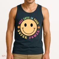 Self Love Is Your Super Power Smile Face Tank Top thumb 3