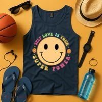 Self Love Is Your Super Power Smile Face Tank Top thumb 4