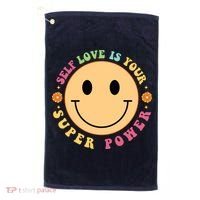 Self Love Is Your Super Power Smile Face Golf Towel thumb 0