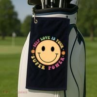 Self Love Is Your Super Power Smile Face Golf Towel thumb 2