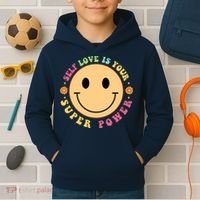 Self Love Is Your Super Power Smile Face Kids Hoodie thumb 2