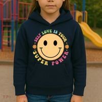 Self Love Is Your Super Power Smile Face Kids Hoodie thumb 3