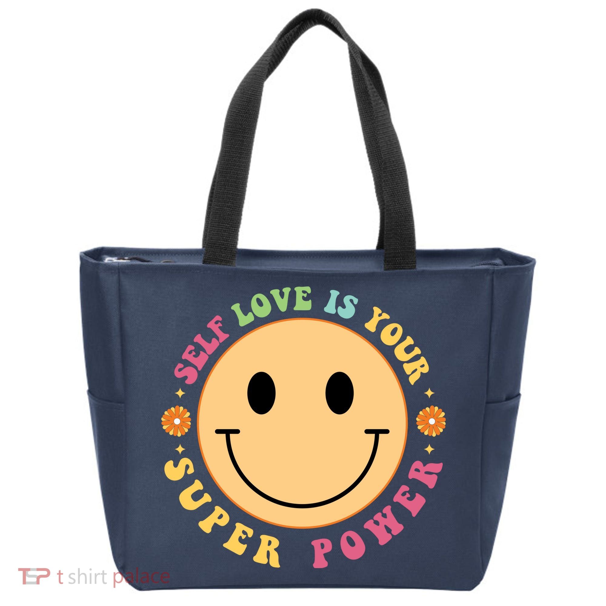 Self Love Is Your Super Power Smile Face Tote Bag