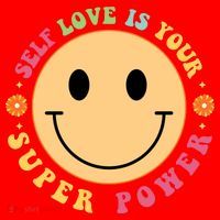 Self Love Is Your Super Power Smile Face Santa Hat thumb 1
