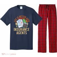 Saying Life Is Better With Insurance Agents Job Profession Pajama Set thumb 0