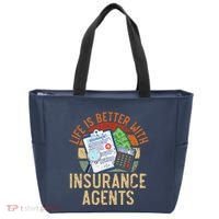 Saying Life Is Better With Insurance Agents Job Profession Tote Bag thumb 0