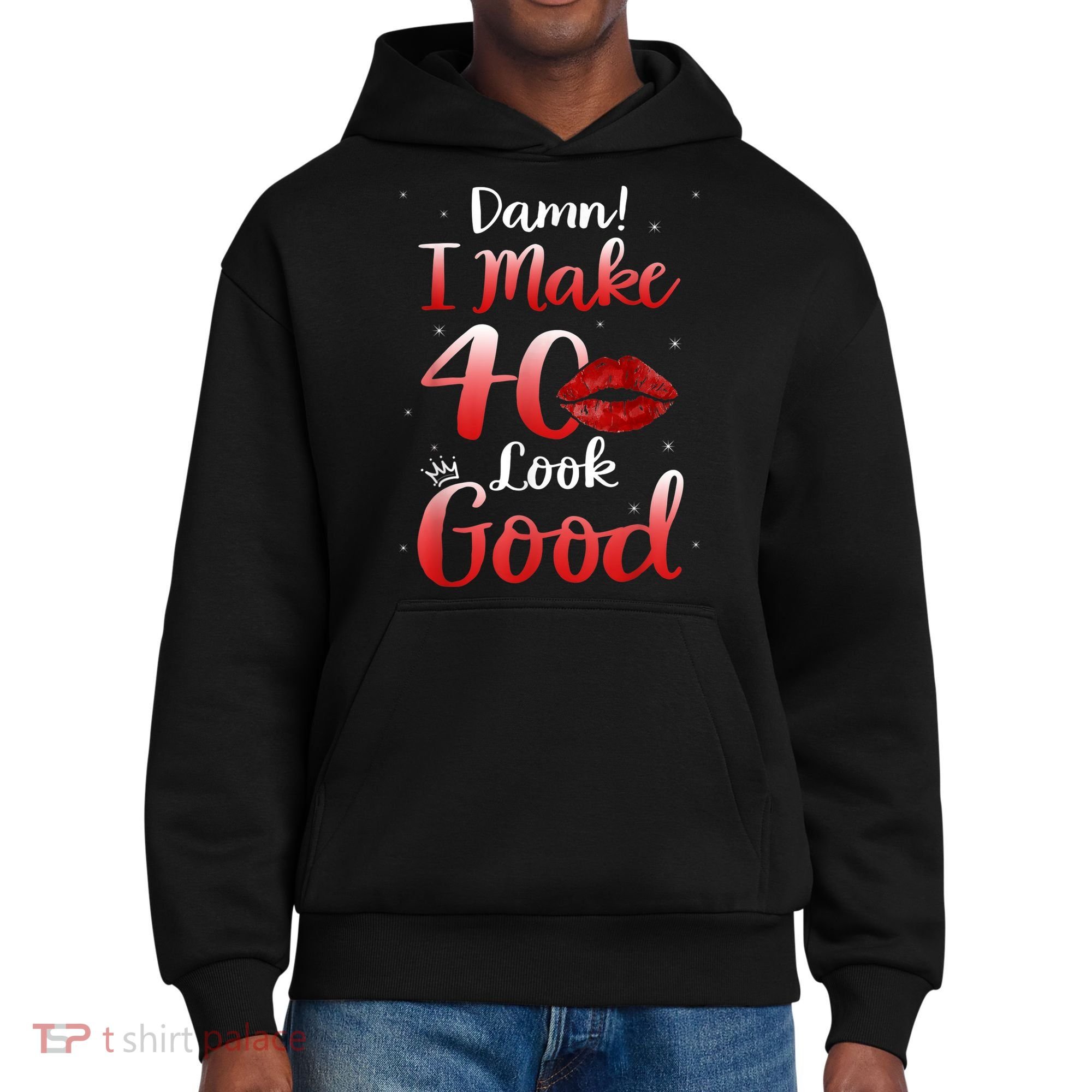 Sexy Lips I Make 40 Look Good 40th Birthday Gifts District V.I.T. Heavyweight Hoodie
