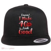 Sexy Lips I Make 40 Look Good 40th Birthday Gifts Flat Bill Trucker Hat thumb 0