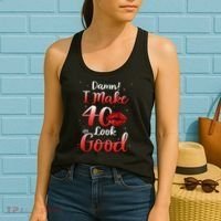 Sexy Lips I Make 40 Look Good 40th Birthday Gifts Women's Tank Top thumb 2
