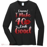Sexy Lips I Make 40 Look Good 40th Birthday Gifts Women's Long Sleeve Shirt thumb 0