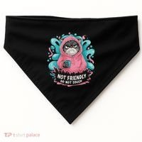 Sarcastic Loner Introvert Clothing Not Friendly Do Not Touch USA-Made Doggie Bandana thumb 0