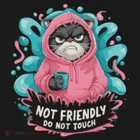 Sarcastic Loner Introvert Clothing Not Friendly Do Not Touch Button thumb 1
