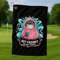 Sarcastic Loner Introvert Clothing Not Friendly Do Not Touch Golf Towel thumb 1