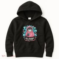 Sarcastic Loner Introvert Clothing Not Friendly Do Not Touch Kids Hoodie thumb 0