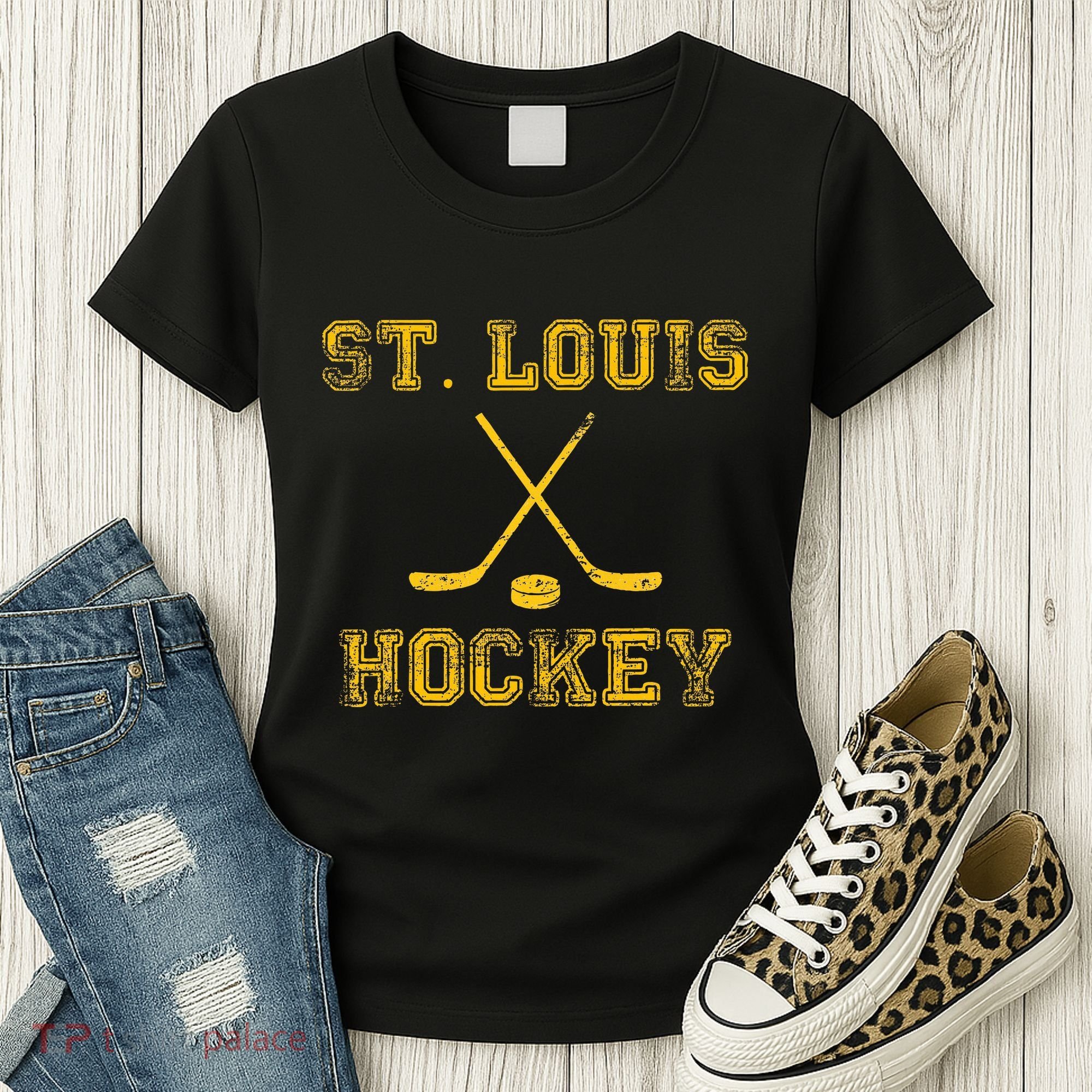 St. Louis Ice Hockey Sticks State Outile Stl Women's T-Shirt