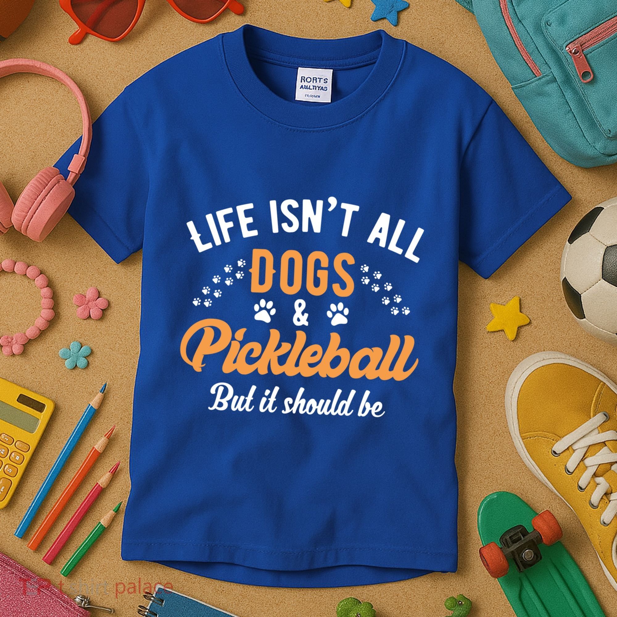 S Life IsnT All Dogs And Pickleball Player Gift Kids T-Shirt