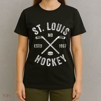 St. Louis Ice Hockey Crossed Sticks T-Shirt thumb 4