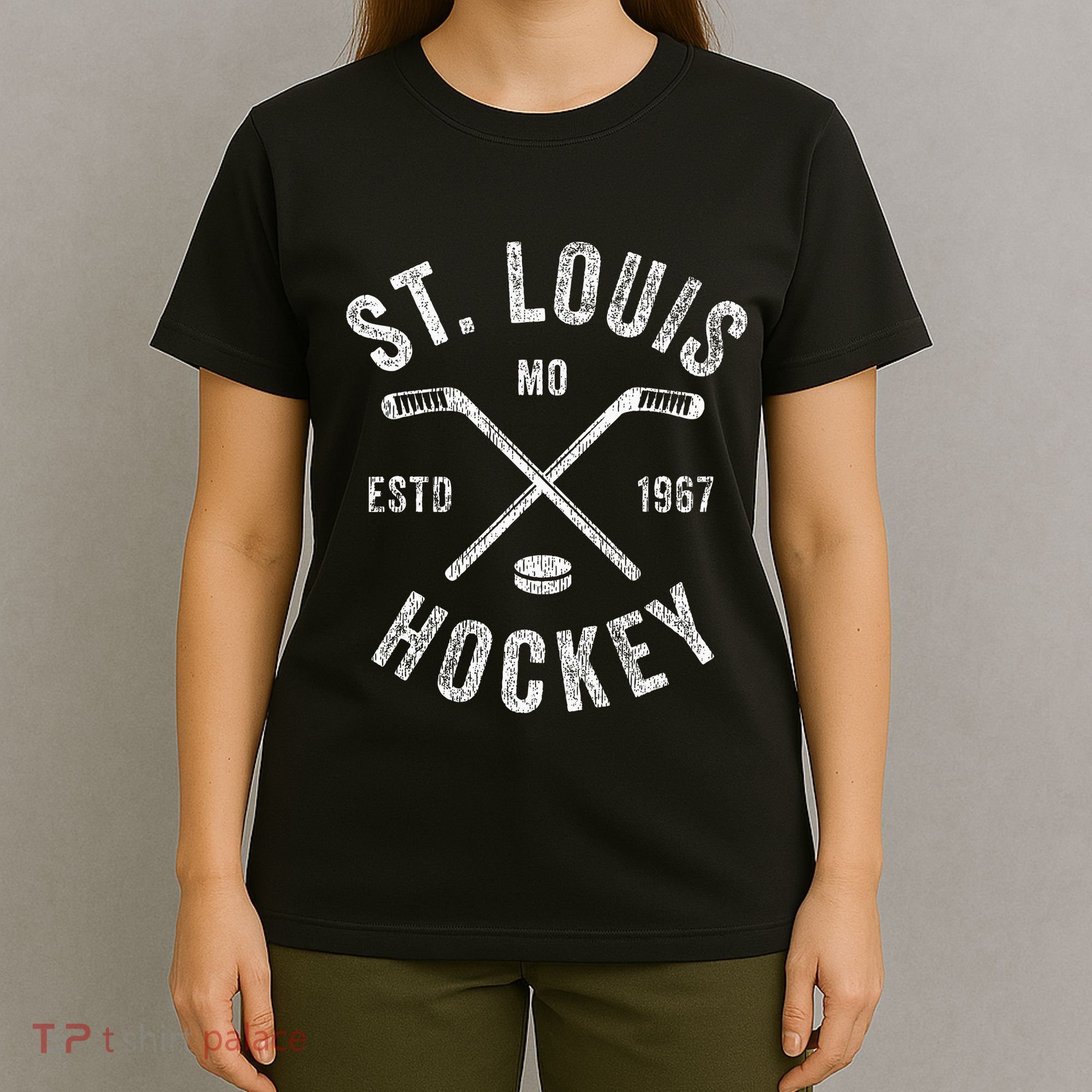 St. Louis Ice Hockey Crossed Sticks T-Shirt