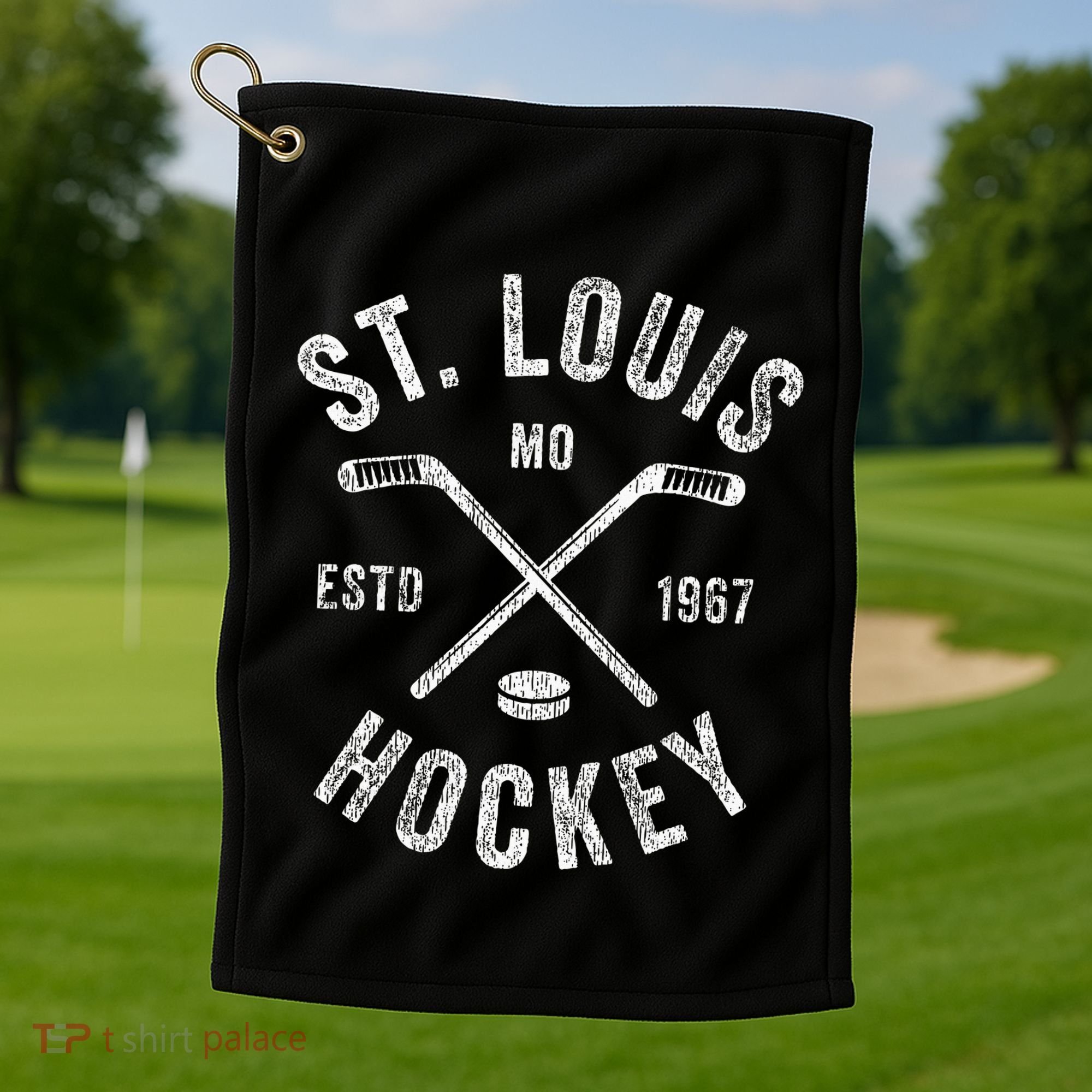 St. Louis Ice Hockey Crossed Sticks Golf Towel