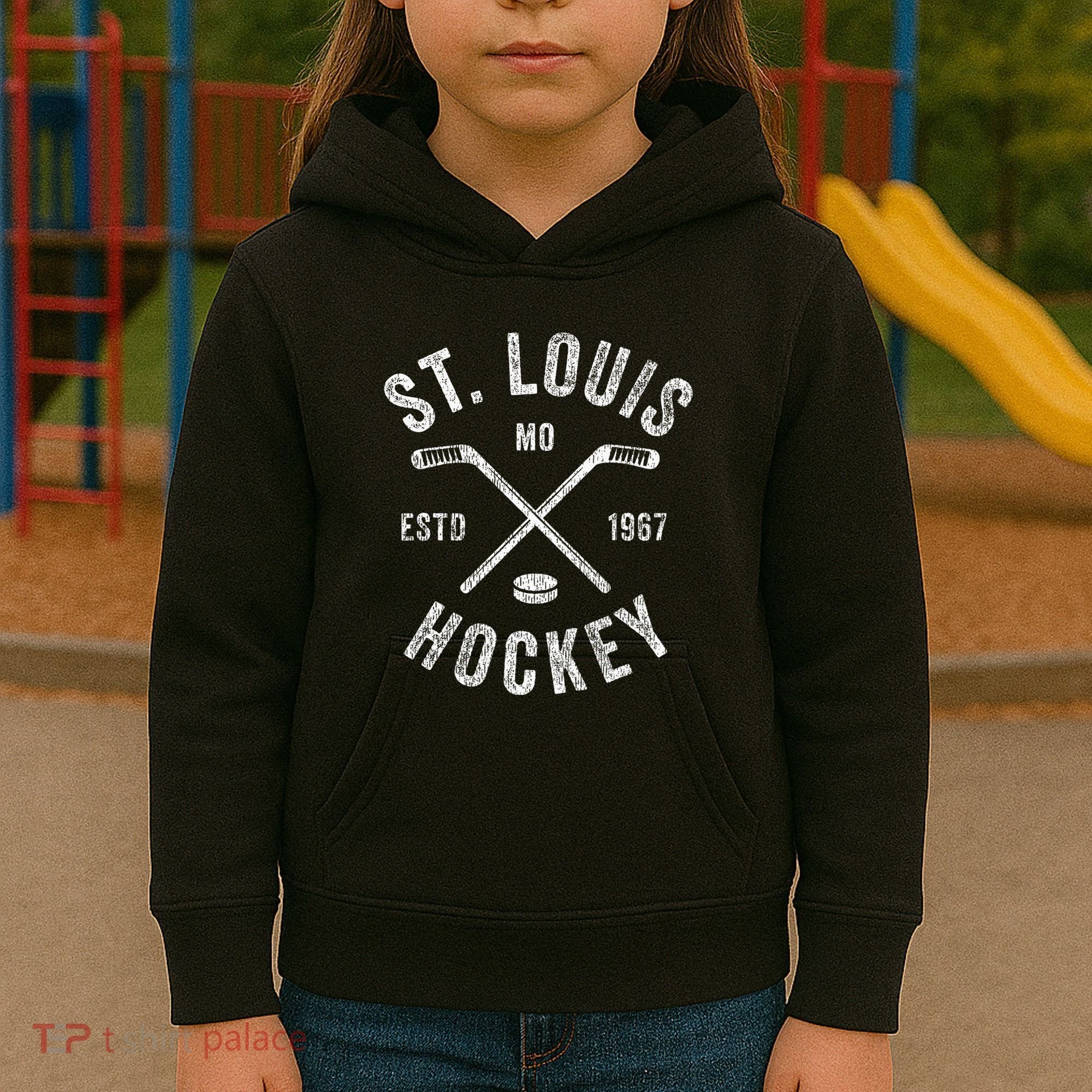 St. Louis Ice Hockey Crossed Sticks Kids Hoodie