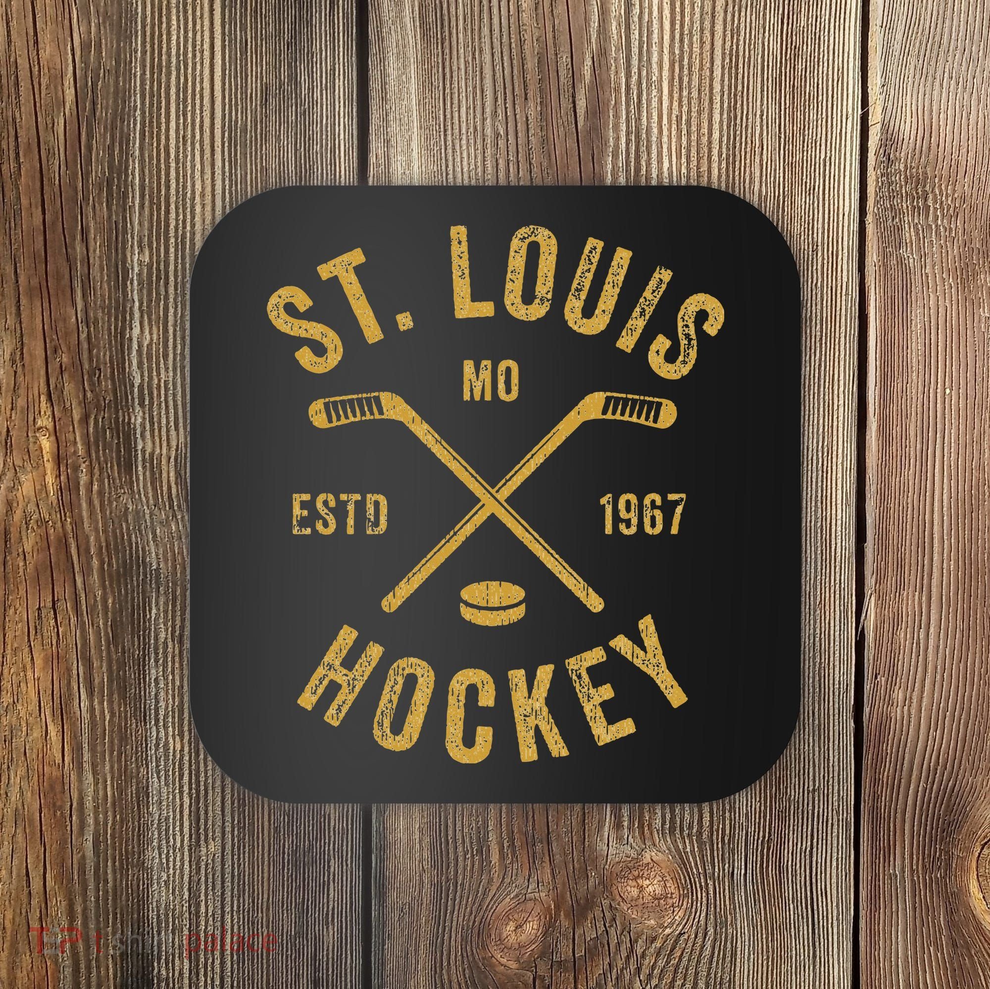 St. Louis Ice Hockey Hoodie crossed Sticks Coaster