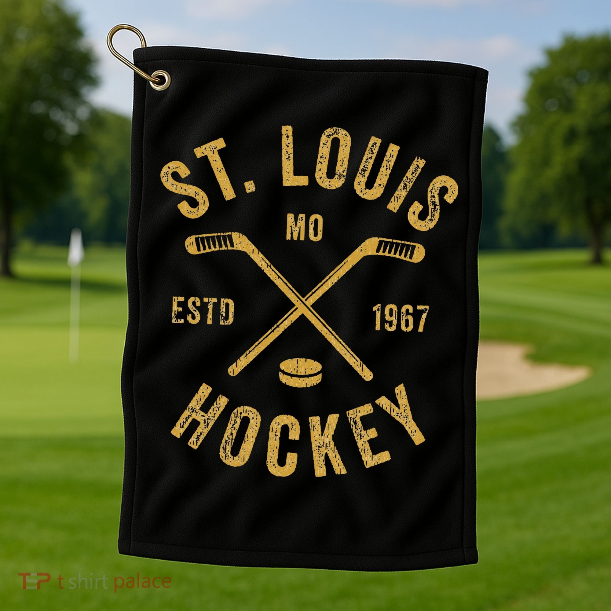 St. Louis Ice Hockey Hoodie crossed Sticks Golf Towel