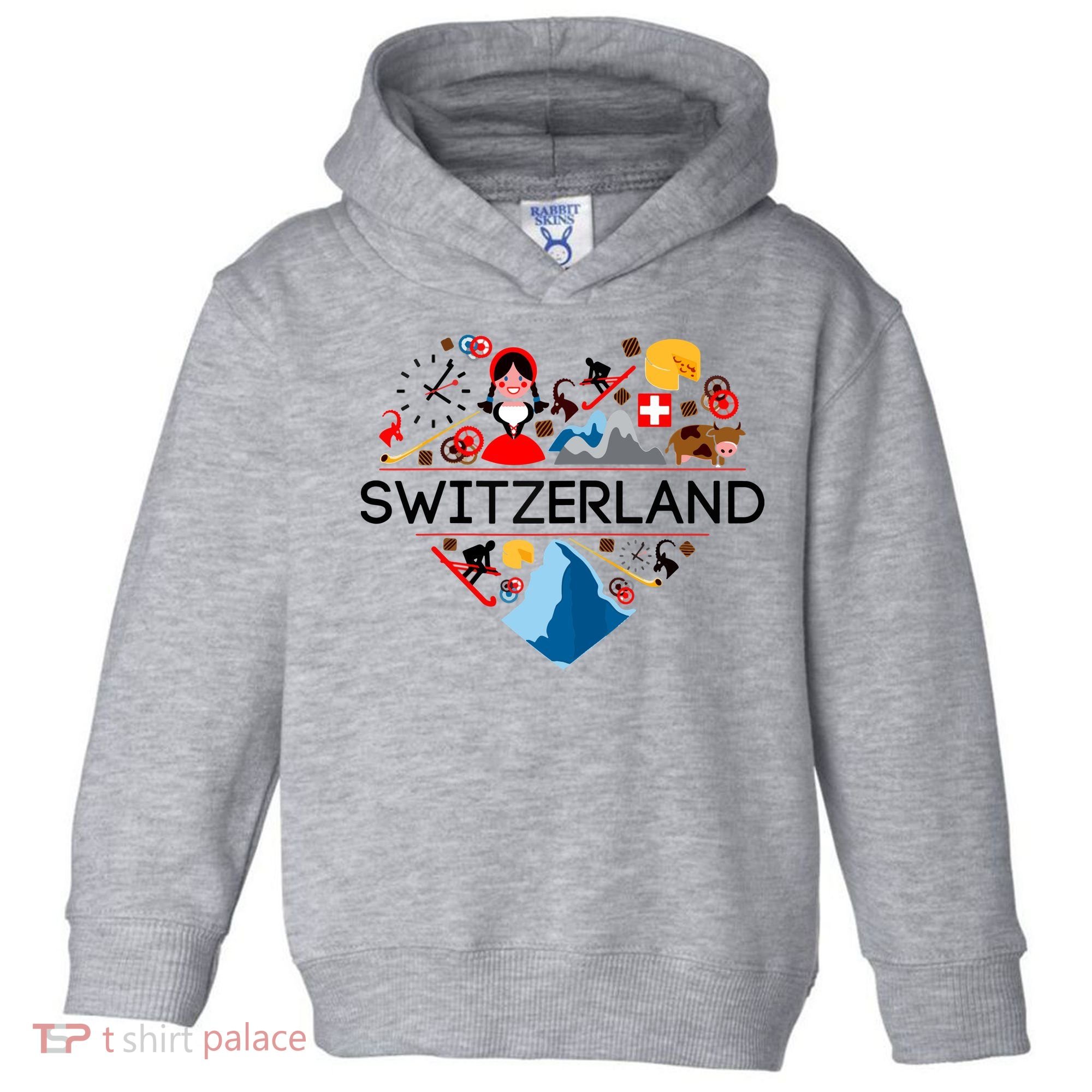SWITZERLAND LOVE | | Illustrated Swiss Symbol, Alpine Toddler Hoodie