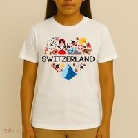 SWITZERLAND LOVE | | Illustrated Swiss Symbol, Alpine T-Shirt thumb 4