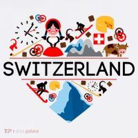 SWITZERLAND LOVE | | Illustrated Swiss Symbol, Alpine T-Shirt thumb 7
