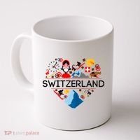 SWITZERLAND LOVE | | Illustrated Swiss Symbol, Alpine Coffee Mug thumb 0
