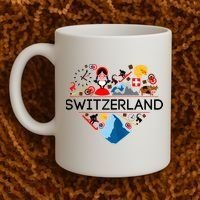 SWITZERLAND LOVE | | Illustrated Swiss Symbol, Alpine Coffee Mug thumb 2