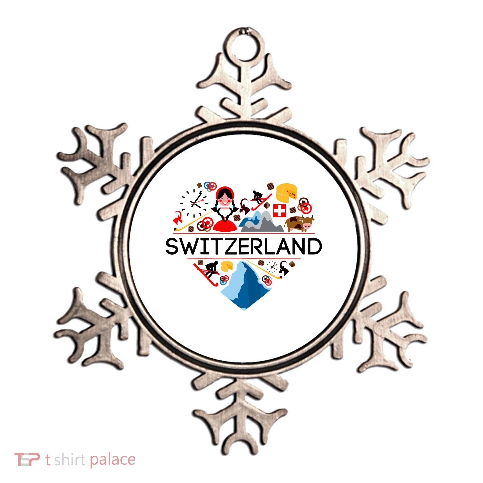 SWITZERLAND LOVE | | Illustrated Swiss Symbol, Alpine Ornament
