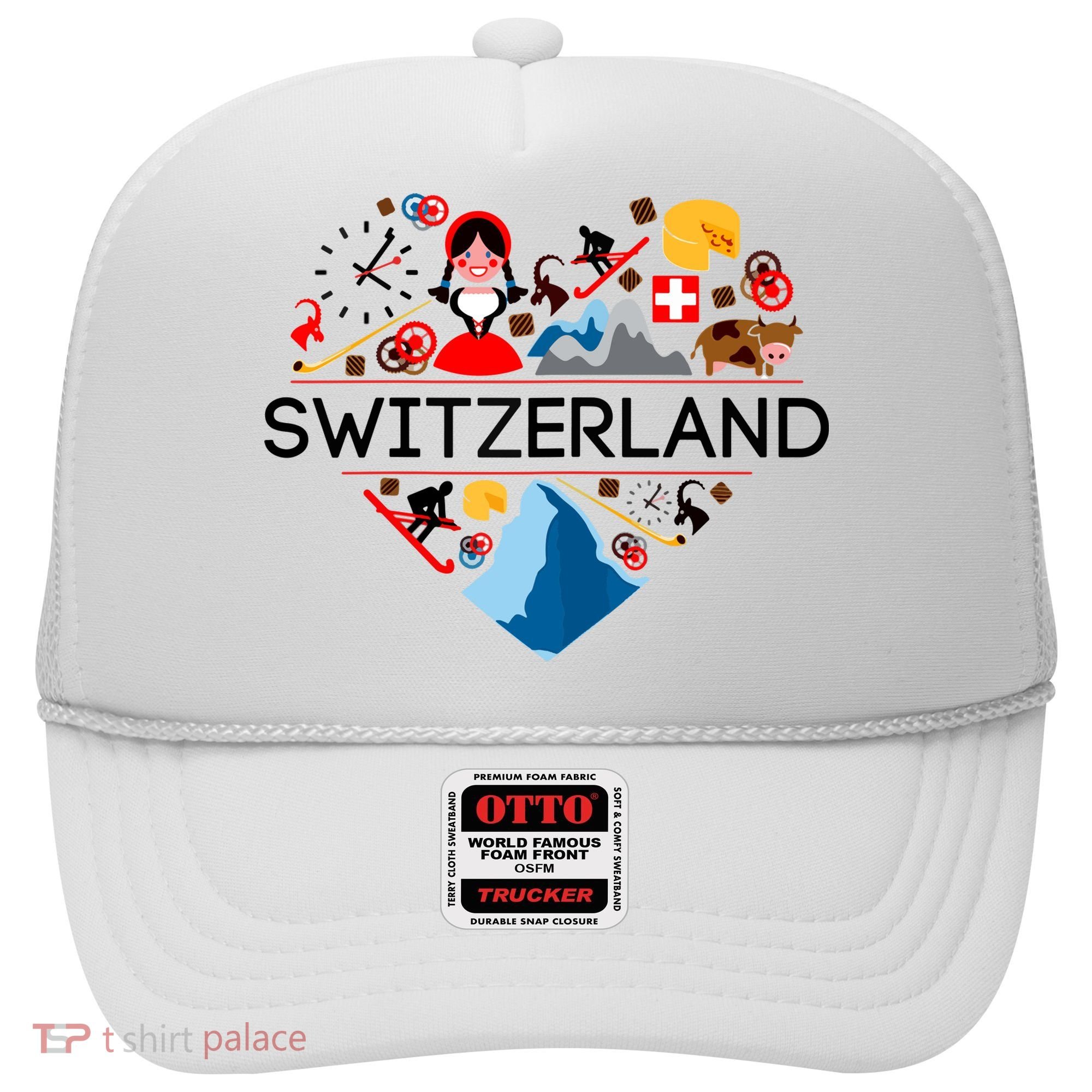 SWITZERLAND LOVE | | Illustrated Swiss Symbol, Alpine Hat