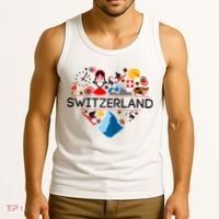 SWITZERLAND LOVE | | Illustrated Swiss Symbol, Alpine Tank Top thumb 3
