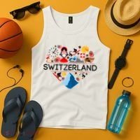 SWITZERLAND LOVE | | Illustrated Swiss Symbol, Alpine Tank Top thumb 4