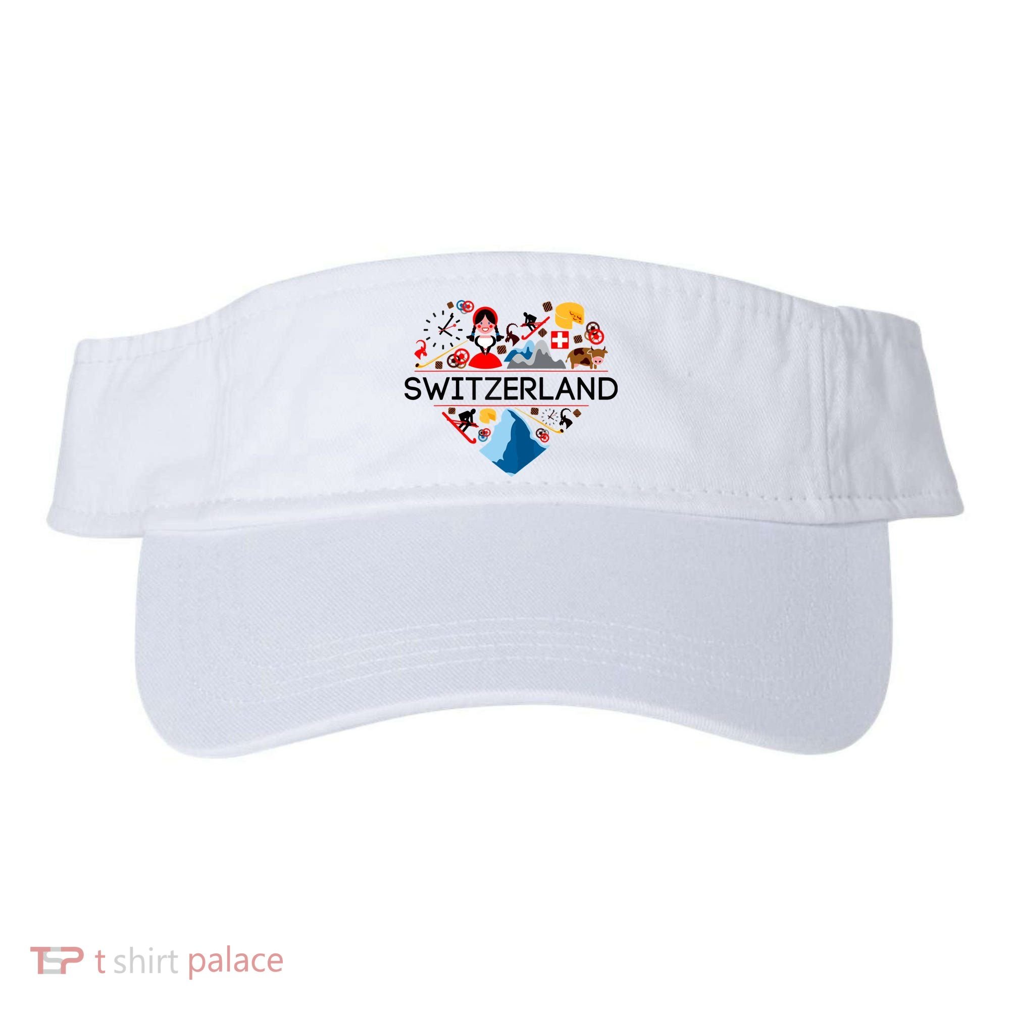 SWITZERLAND LOVE | | Illustrated Swiss Symbol, Alpine Visor